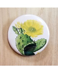 Prickly Pear Cactus Flower Pinback Button