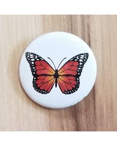 Orange and Black Butterfly Pinback Button