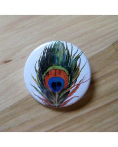 Peacock Feather Pinback Button