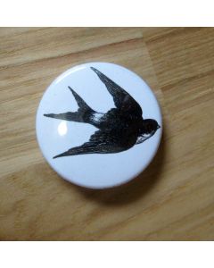 Black Swallow Pinback Button