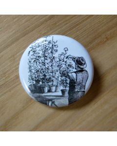 Male Gardener Pinback Button