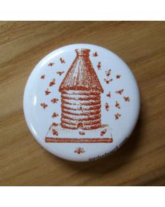 French Beehive, Light Brown Pinback Button