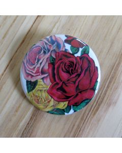 Roses, Pink, Yellow, and Red Pinback Button