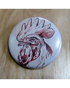 Red Rooster Pinback Button