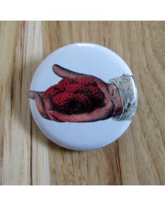 Raspberry Hand Pinback Button