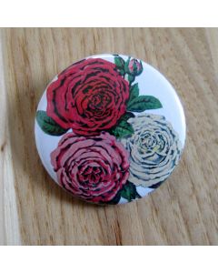 Roses, Red, Pink, and White Pinback Button