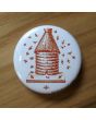 French Beehive, Light Brown Pinback Button