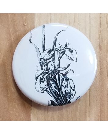 Iris Floral Pinback Button