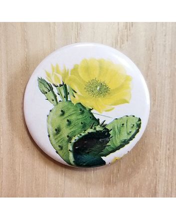 Prickly Pear Cactus Flower Pinback Button