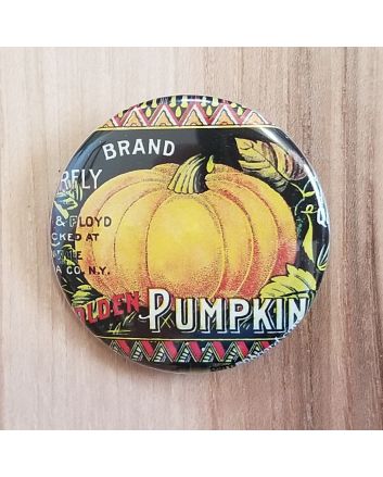 Golden Pumpkin Pinback Button