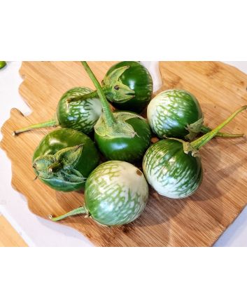 Eggplant ‘Lao Green Stripe’ Seeds (Naturally Grown)