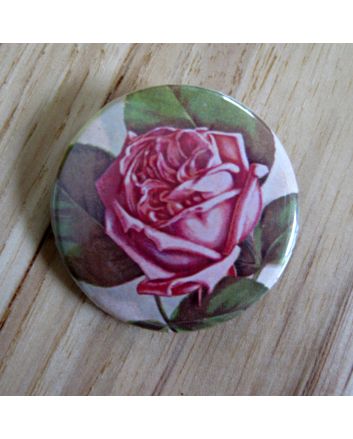 Pink Rose Pinback Button