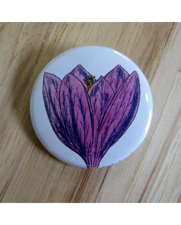 Purple Crocus Pinback Button