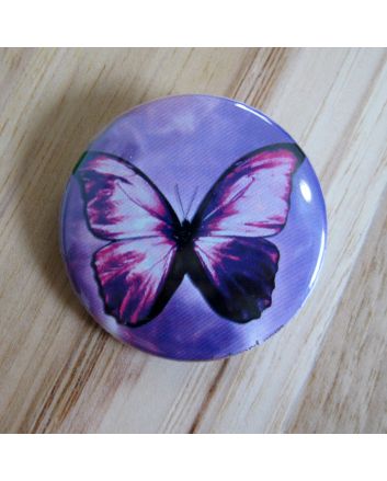 Purple Butterfly Pinback Button