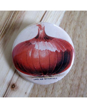 Large Red Wethersfield Onion Pinback Button